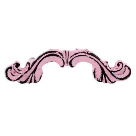 Pink Distressed Iron Bow Wardrobe Handle